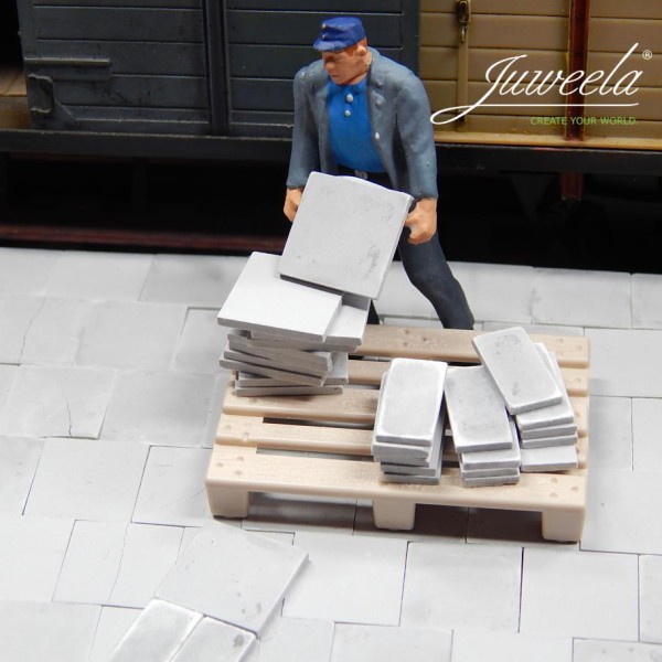 Model paving slabs Light Grey 11 x 11mm Juweela 24148