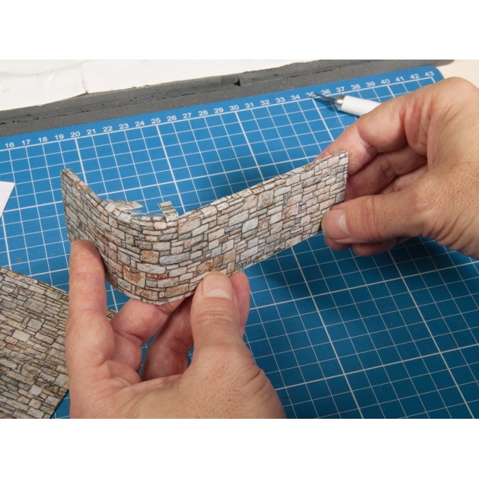 Embossed Brick wall 3D cardboard Quarrystone N gauge Embossed Brick wall 3D cardboard Quarrystone N gauge