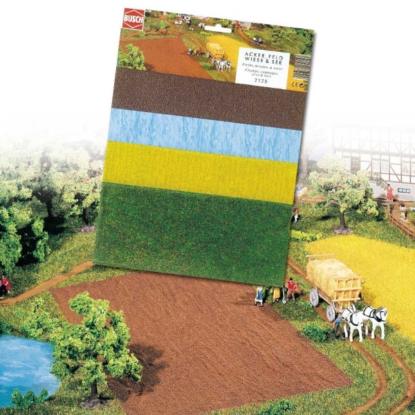 Scenic Field and Water Starter Pack Mats Busch 7175
