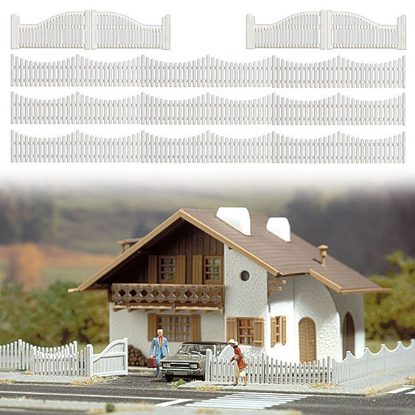 Garden Fencing White OO / TT Busch 6009