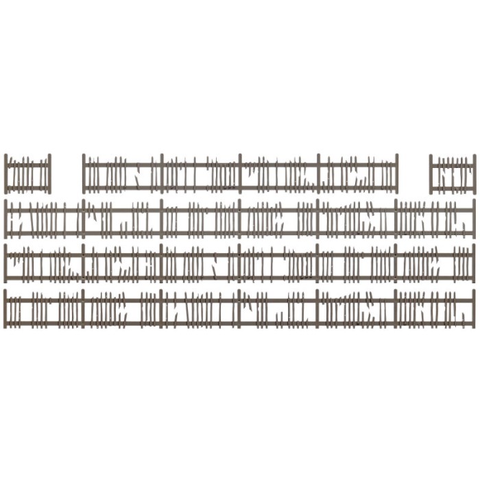 Old Damaged Wooden Picket Fence OO Busch 1011