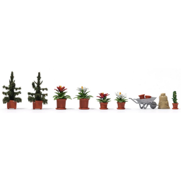 Potted flowers and Wheelbarrow OO Potted flowers and Wheelbarrow OO