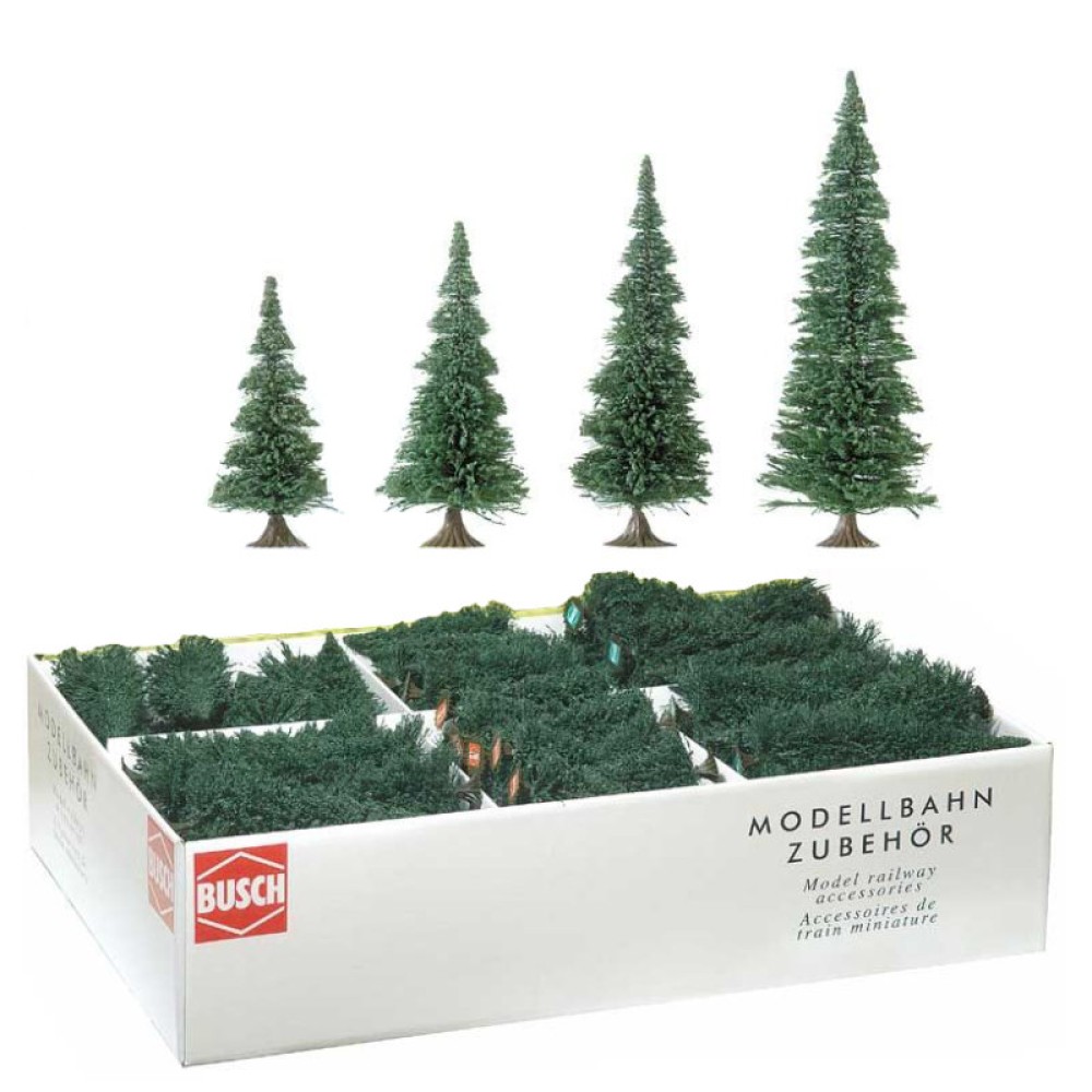 Model Pine Trees Bulk Box 130 trees 75 135mm tall