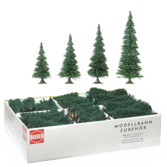 Model Pine Trees Bulk Box 130 trees 75 135mm tall
