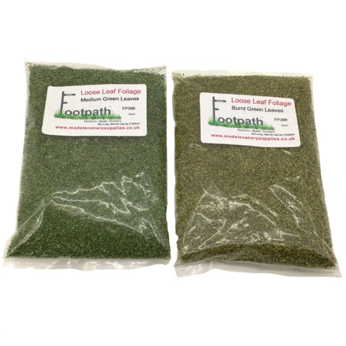 Leaves Burnt and Med Green Leaf Foliage Twin Pack