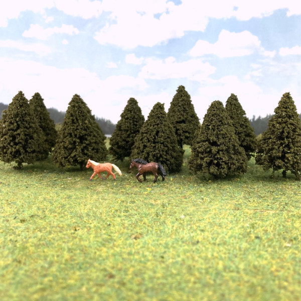 Spruce Trees 45mm tall 10 pack