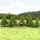 Small Scale Fir Trees 28mm tall 10 pack Z gauge
