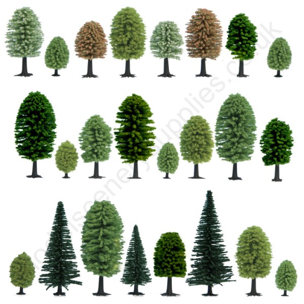 30 Mixed Forest Trees 50-130mm tall Gaugemaster GM1803