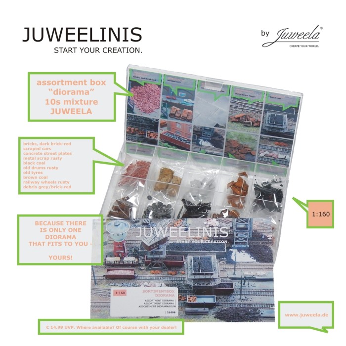 Juweelinis Diorama Assortment Box 1:160 N gauge Juweela 21606 Juweelinis Diorama Assortment Box 1:160 N gauge Juweela 21606
