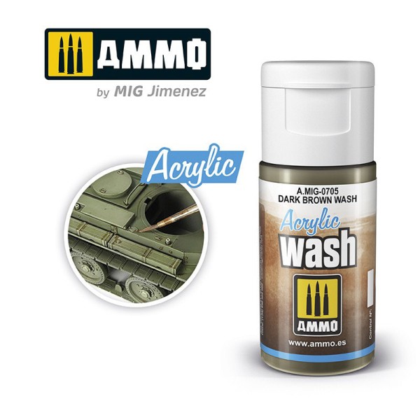 Acrylic Wash Dark Brown A.MIG 0705