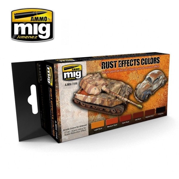 Rust Effects Colours Set Acrylic Paint Mig 7106