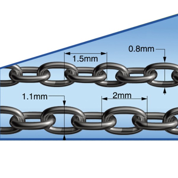 Fine Chain 1.5 and 2mm total 800mm long