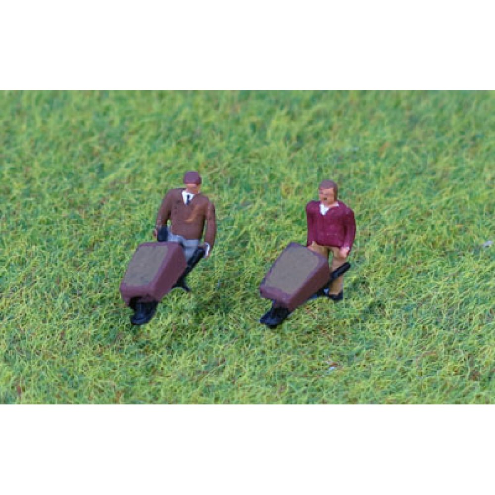 Figurines N Gauge "Men With Wheelbarrow" P&D Marsh PDC24 - échelle 1/148-1/160, Neuves, Royaume-Uni