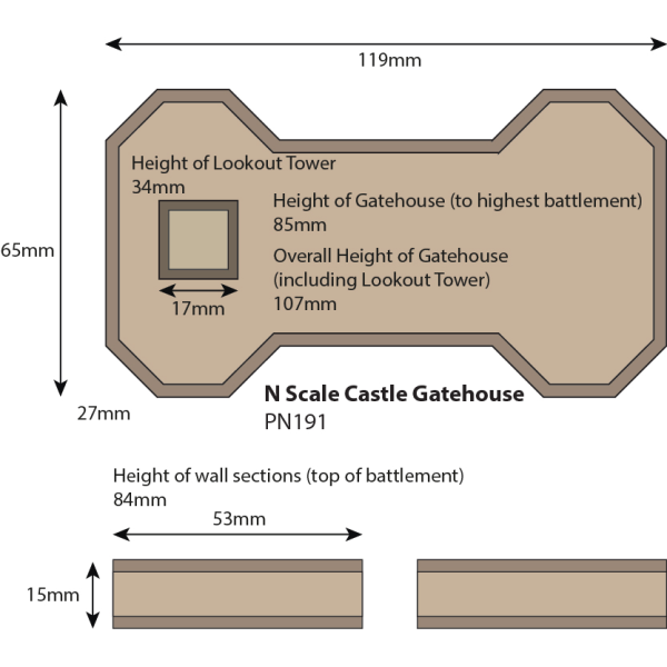 CASTLE GATEHOUSE N gauge Metcalfe PN191