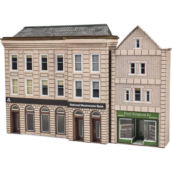 N Gauge Low Relief Bank and Shop Metcalfe PN971