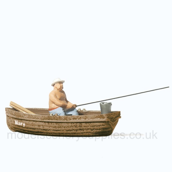 Angler in Rowing Boat OO Preiser 28052