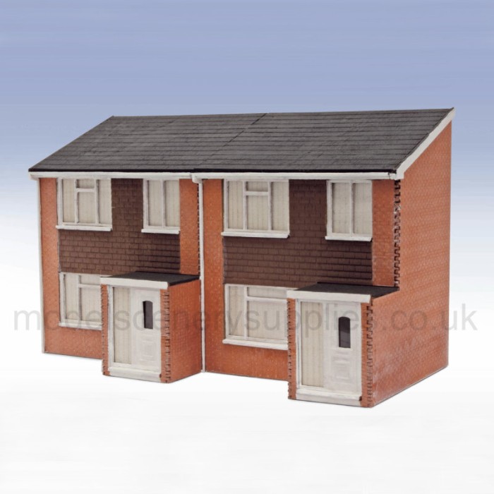 1960s Low Relief Semi-Detached House Fronts Peco LK-212 1960s Low Relief Semi-Detached House Fronts Peco LK-212