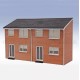 1960s Low Relief Semi-Detached House Backs Peco LK-213 1960s Low Relief Semi-Detached House Backs Peco LK-213