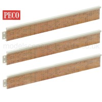 Model Platform Wall and Edging in Brick OO Peco LK-60