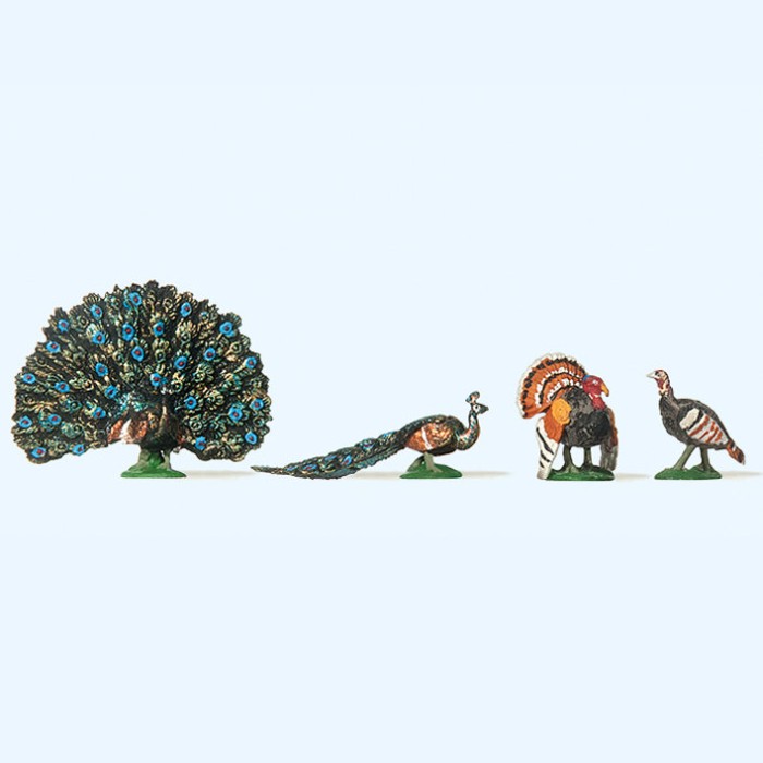 Peacocks & Turkey OO Preiser 10166