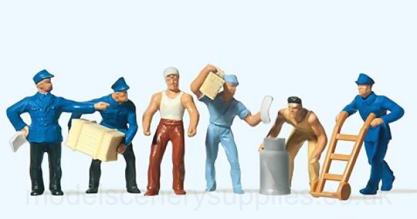 Model Workers with Loads OO Preiser 14016
