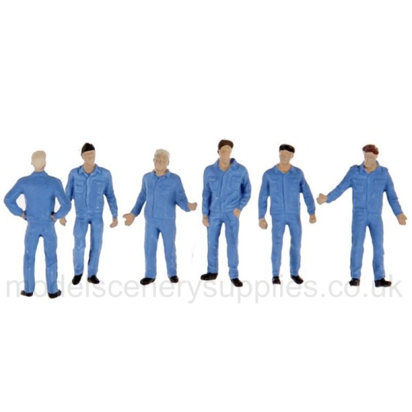 Workers or Mechanics in Blue Outfits OO Preiser 14031