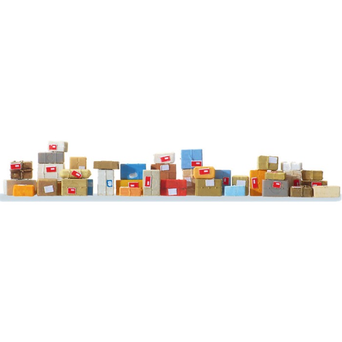 Parcels with shipping labels OO Preiser 17703