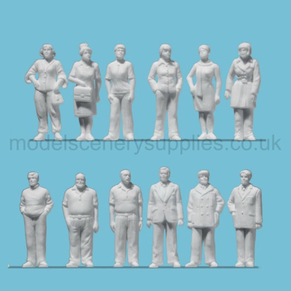 White Architectural Figures Standing  Scale 1:50 Preiser 68291