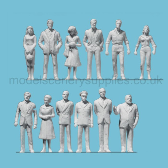 White Architectural Figures Passers By  Scale 1:50 Preiser 68293