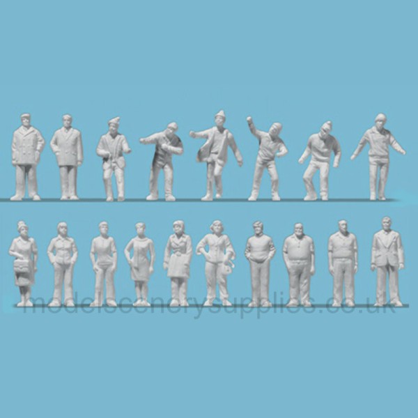 White Architectural Figures Passers By  Scale 1:200 Preiser 80992