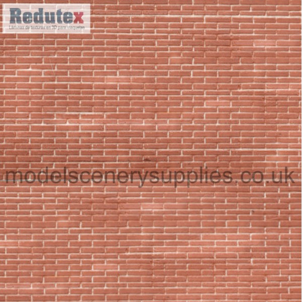 Brick Textured 3D Sheet O Gauge Plain Bond Red Brick Scale 1:43 Redutex 043LD112