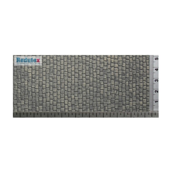 Stone Setts Cobblestone Road Textured 3D Sheet O Gauge Grey