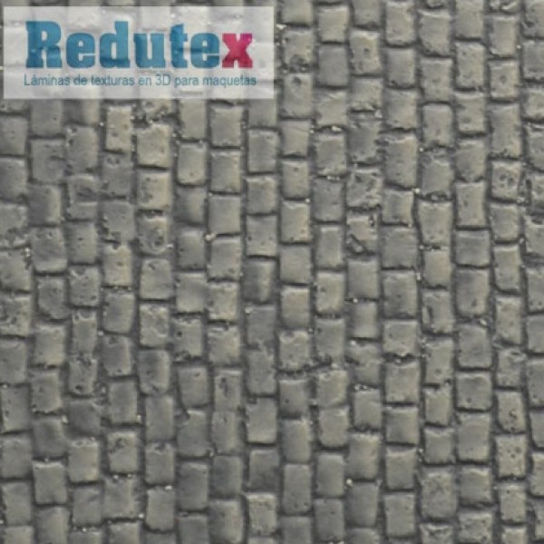 Stone Setts Cobblestone Road Textured 3D Sheet O Gauge Grey