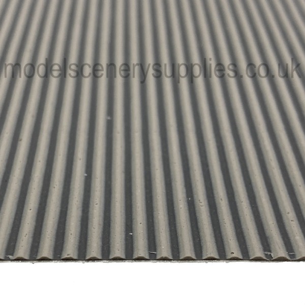 Corrugated Tin 3D Sheet Grey Corrugated Tin 3D Sheet Grey