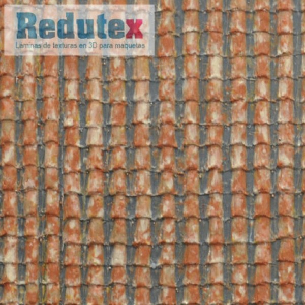 Tile Textured 3D Sheet OO Gauge Terracotta Tile