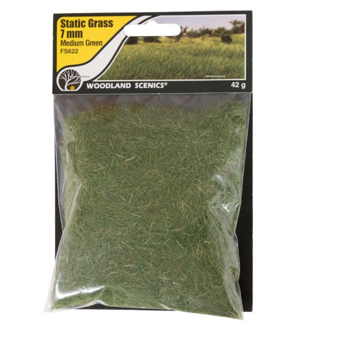 Static grass Medium Green 7mm Woodland Scenics FS622 Static grass Medium Green 7mm Woodland Scenics FS622