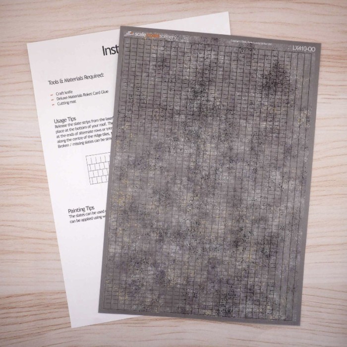 Weathered Laser Cut Roof Slate Strips OO LX410 Weathered Laser Cut Roof Slate Strips OO LX410