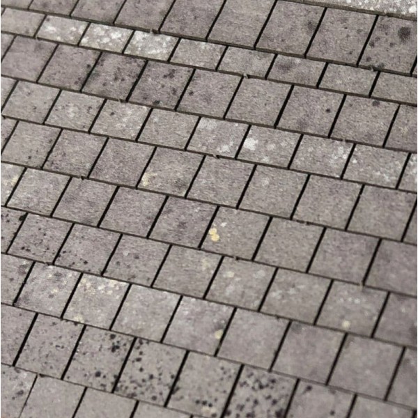 Lightly Weathered Laser Cut Roof Slate Strips OO LX415