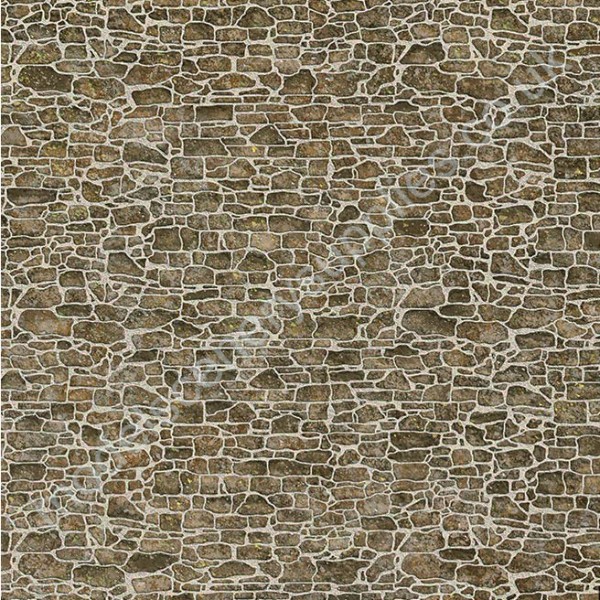 Pointed Brown Stone Brick Wall Building Paper OO TX272