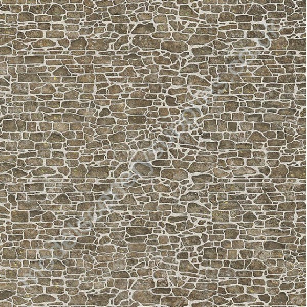 Pointed Brown Stone Brick Wall Building Paper OO TX272