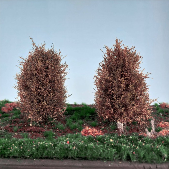 Bushes Late Autumn Winter Brown 100mm Tall Silhouette 350-44 25