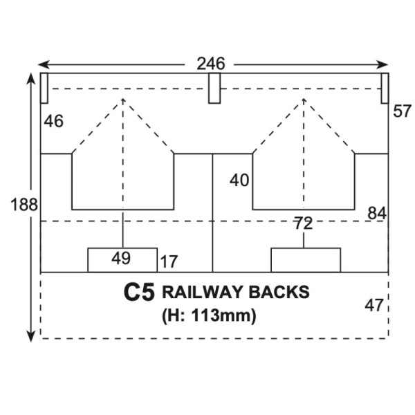 Four Brown Brick Terraced Backs OO - Superquick C05 