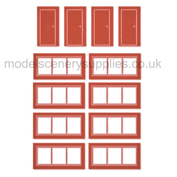Modern Industrial Retail Unit Extra Window and Doors Pack OO Wills SSM314