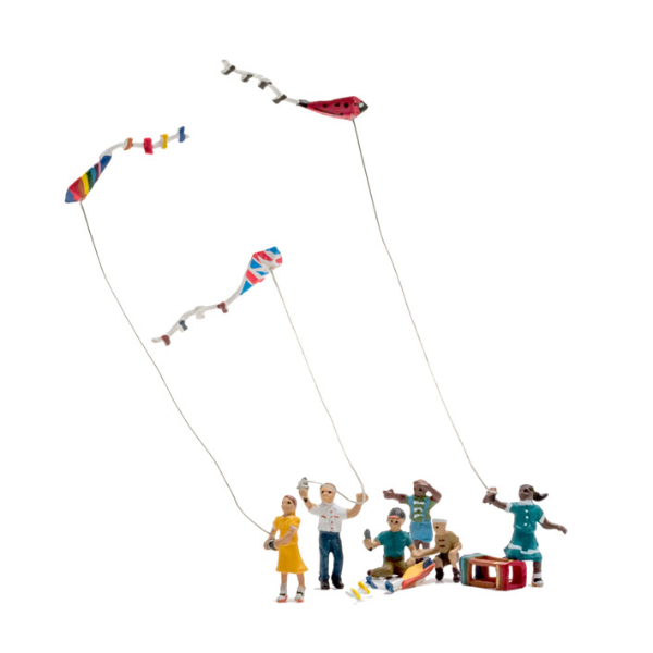 Children playing with Kites OO