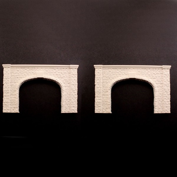 Cut Stone Double Tunnel Portals N gauge