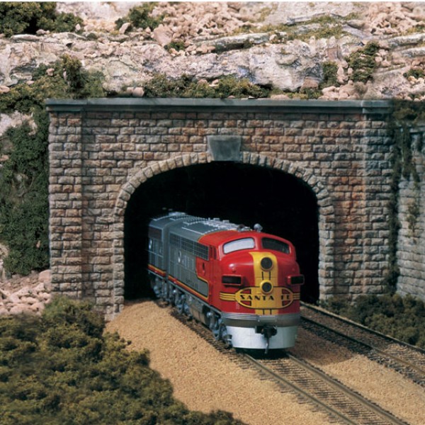 Cut Stone Double Tunnel Portals N gauge
