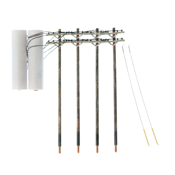 Electric Telegraph Poles Double Bar Pre-wired From Woodland Scenics N Gauge 