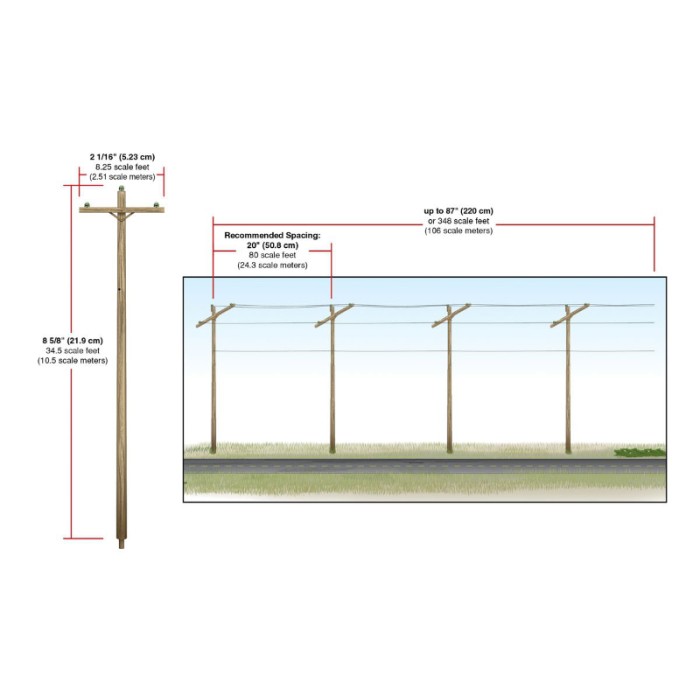 Electric Telegraph Poles single Bar Pre-wired From Woodland Scenics 1:43 Electric Telegraph Poles single Bar Pre-wired From Woodland Scenics 1:43
