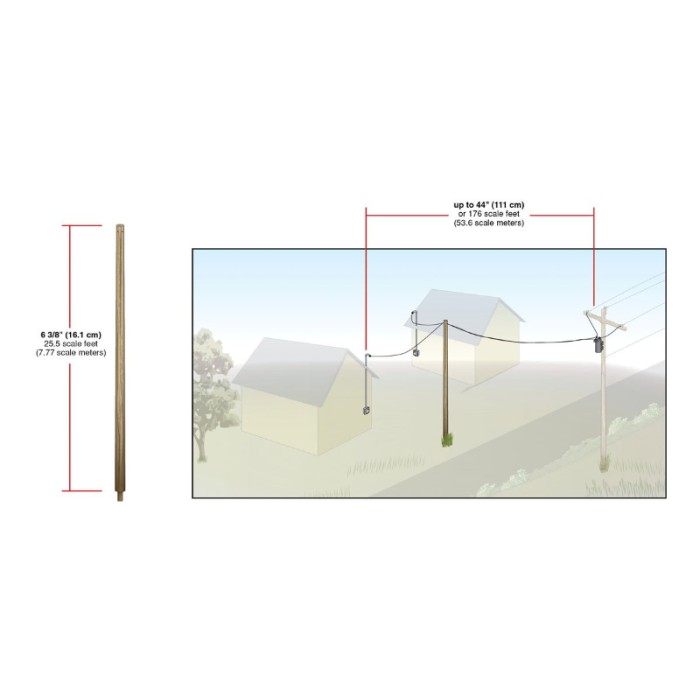 Electric Telegraph Poles Transformer Connect Set Pre-wired From Woodland Scenics 1:43 Electric Telegraph Poles Transformer Connect Set Pre-wired From Woodland Scenics 1:43