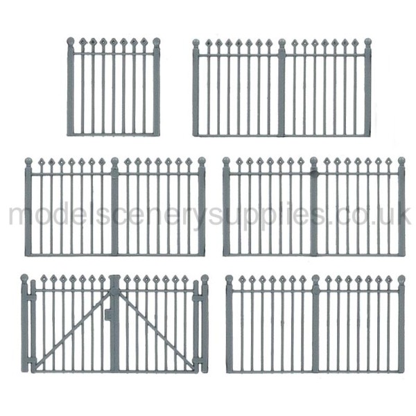 Iron Railing Fence with Gates OO Faller 180004